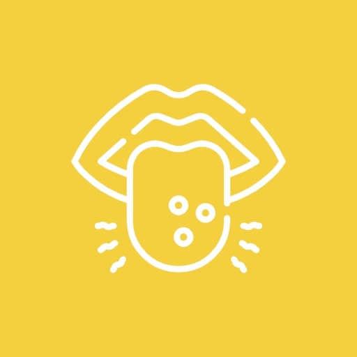 Язык алого цвета